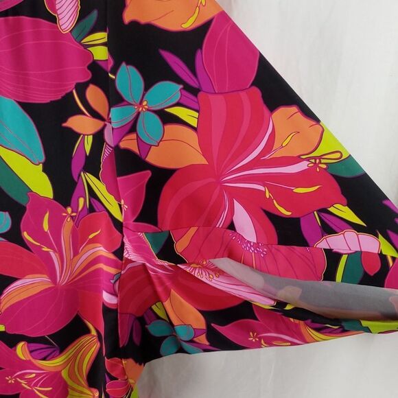 Trina Turk Women's Small Pink & Orange Solar Floral Swim Cover Up - Picture 4 of 10